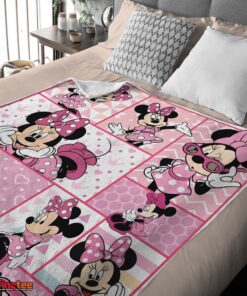 Nice Disney Minnie Mouse And Friends Minnie Mouse Moods Blanket Customize Blanket - Image 3