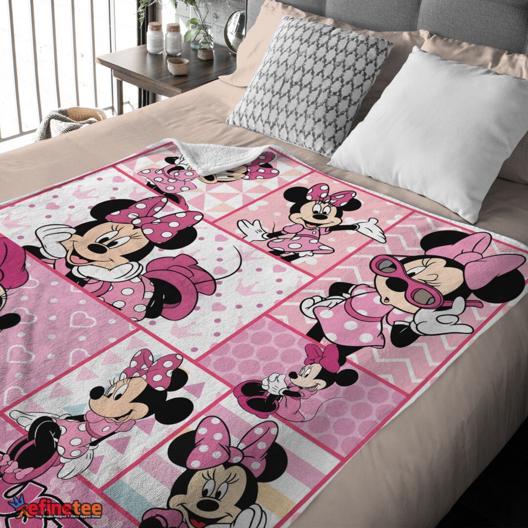 nice-disney-minnie-mouse-and-friends-minnie-mouse-moods-blanket-customize-blanket-mk-01-2 Nice Disney Minnie Mouse And Friends Minnie Mouse Moods Blanket Customize Blanket - Image 3