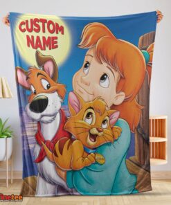 Nice Disney Oliver & Company Jenny Foxworth Oliver Dodger Blanket Fleece Customized Blanket