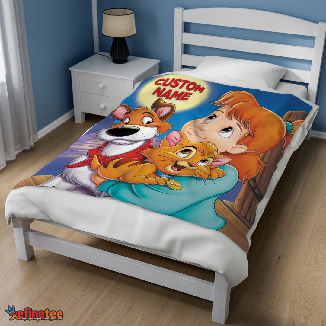 nice-disney-oliver-company-jenny-foxworth-oliver-dodger-blanket-fleece-customized-blanket-mk-02 Nice Disney Oliver & Company Jenny Foxworth Oliver Dodger Blanket Fleece Customized Blanket - Image 3