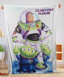 Nice Disney Pixar Buzz Lightyear And The Little Green Men Fleece Customized Blanket