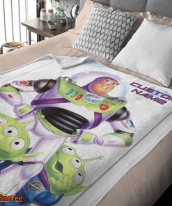 Nice Disney Pixar Buzz Lightyear And The Little Green Men Fleece Customized Blanket - Image 4