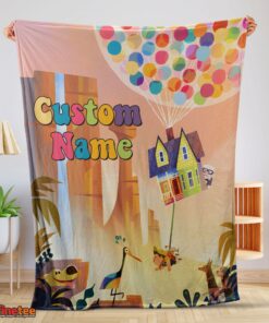 Nice Disney Pixar Up With Our Balloons And Sky With House Movie Blanket Customize Blanket