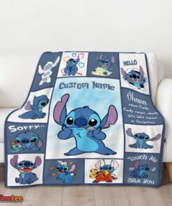 Nice Disney Playful Stitch Collage Blanket Fleece Customized Blanket - Image 3