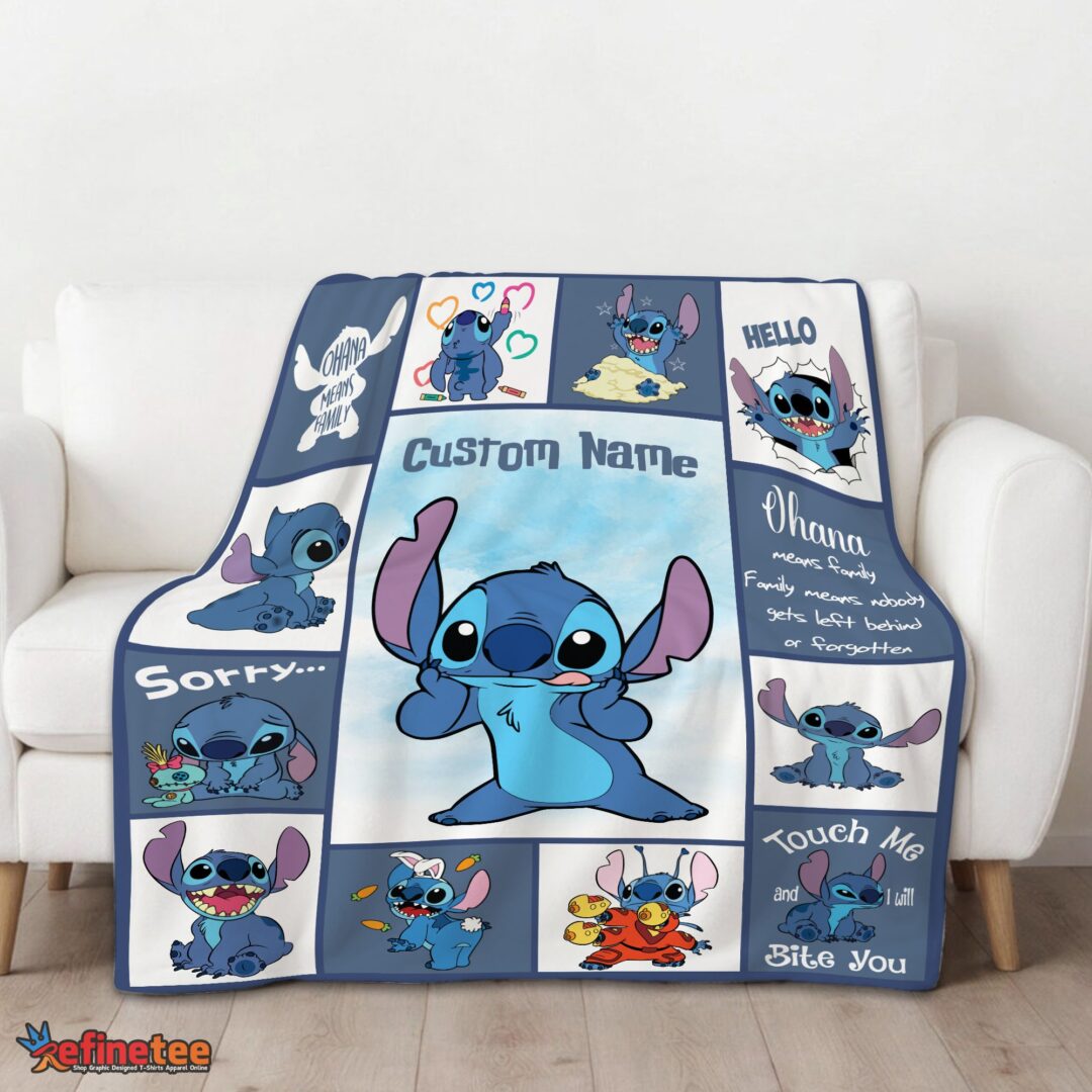 nice-disney-playful-stitch-collage-blanket-fleece-customized-blanket-mk-01 Nice Disney Playful Stitch Collage Blanket Fleece Customized Blanket - Image 3