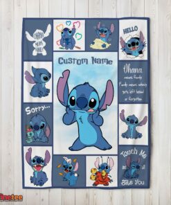 Nice Disney Playful Stitch Collage Blanket Fleece Customized Blanket