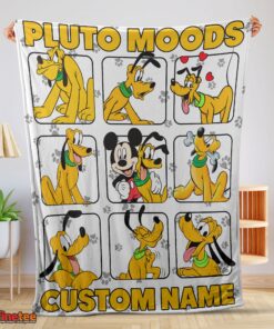 Nice Disney Pluto Dog And Friends Pluto Dog Moods Blanket Customize Blanket