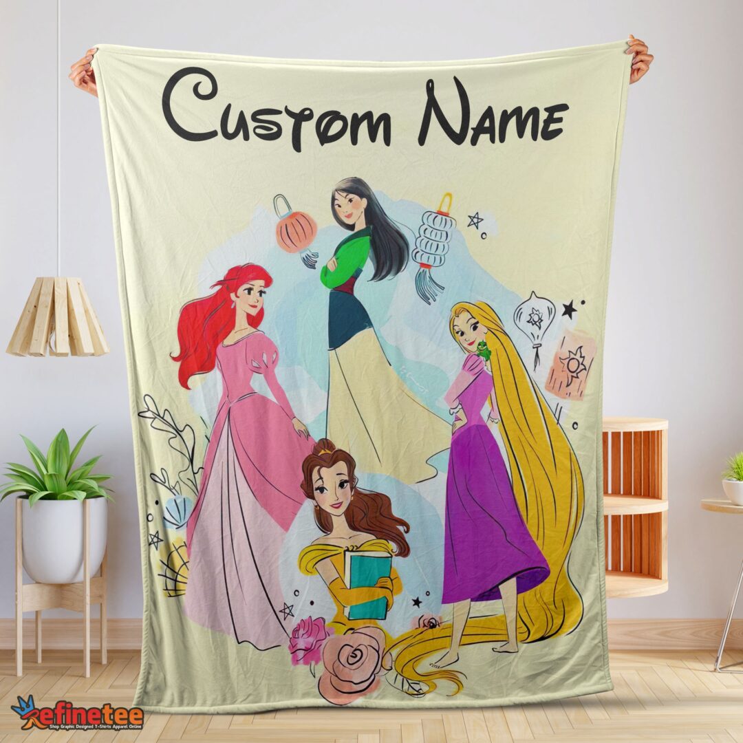 nice-disney-princess-ariel-mulan-rapunzel-belle-princess-blanket-fleece-customized-blanket-mk-01-1 Nice Disney Princess Ariel Mulan Rapunzel Belle Princess Blanket Fleece Customized Blanket