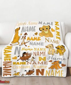 Nice Disney Simba Timon Pumbaa The Lion King Blanket Fleece Customized Blanket - Image 3
