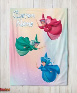 Nice Disney Sleeping Beauty Three Good Fairies Blanket Fleece Customized Blanket