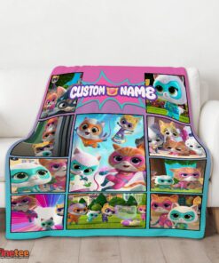 Nice Disney SuperKitties Paw Power Squad Collage Blanket Fleece Customized Blanket - Image 3