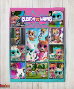 Nice Disney SuperKitties Paw Power Squad Collage Blanket Fleece Customized Blanket