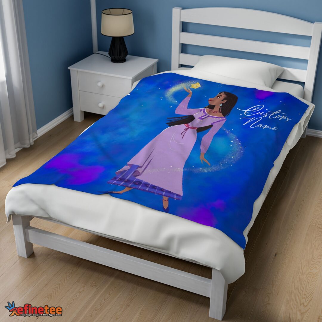 nice-disney-wish-asha-princess-blanket-fleece-customized-blanket-mk-02 Nice Disney Wish Asha Princess Blanket Fleece Customized Blanket - Image 3