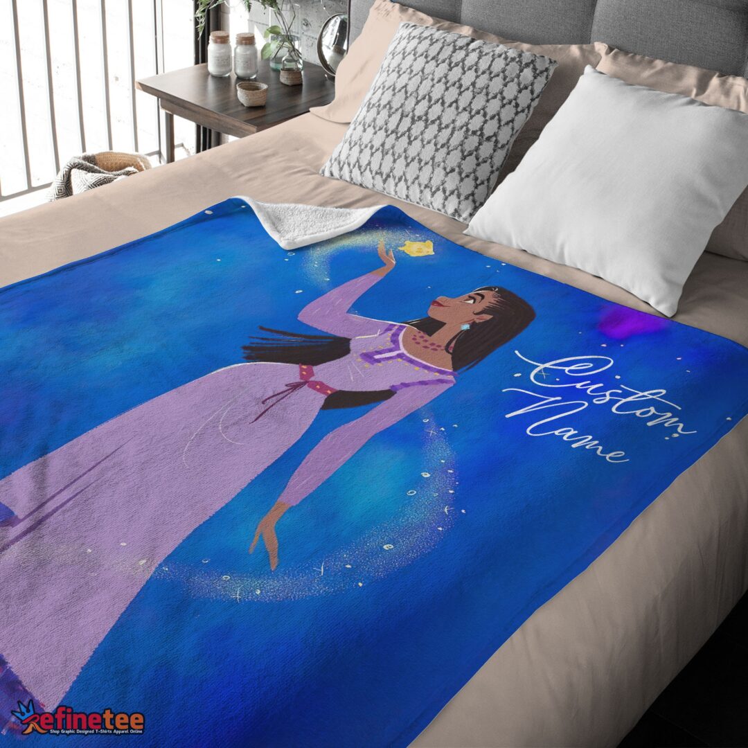 nice-disney-wish-asha-princess-blanket-fleece-customized-blanket-mk-03 Nice Disney Wish Asha Princess Blanket Fleece Customized Blanket - Image 4