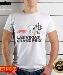 Nice F1 Peanuts Las Vegas Grand Prix T-Shirt featuring colorful graphics of racing characters, perfect for Formula 1 fans.