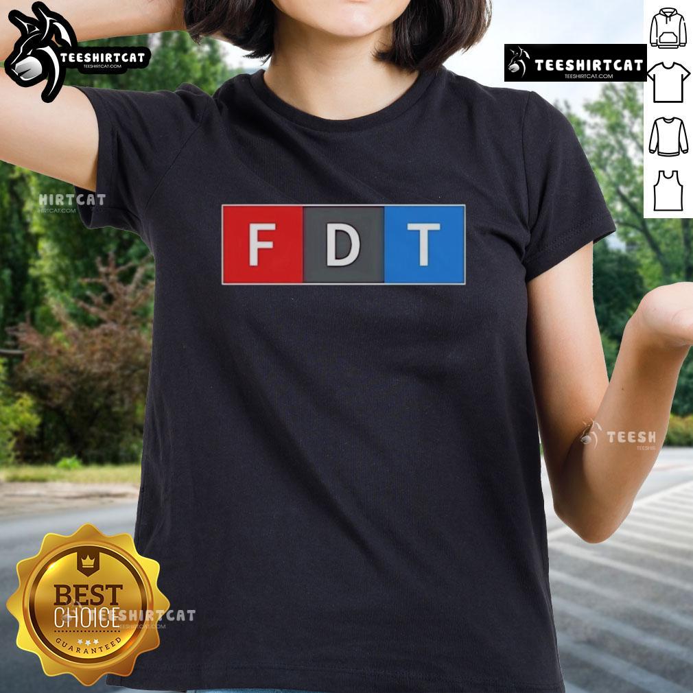 nice-fdt-f-donald-trump-ladies-tee Women's Nice FDT F Donald Trump Tee featuring a vibrant graphic design, perfect for Trump supporters.