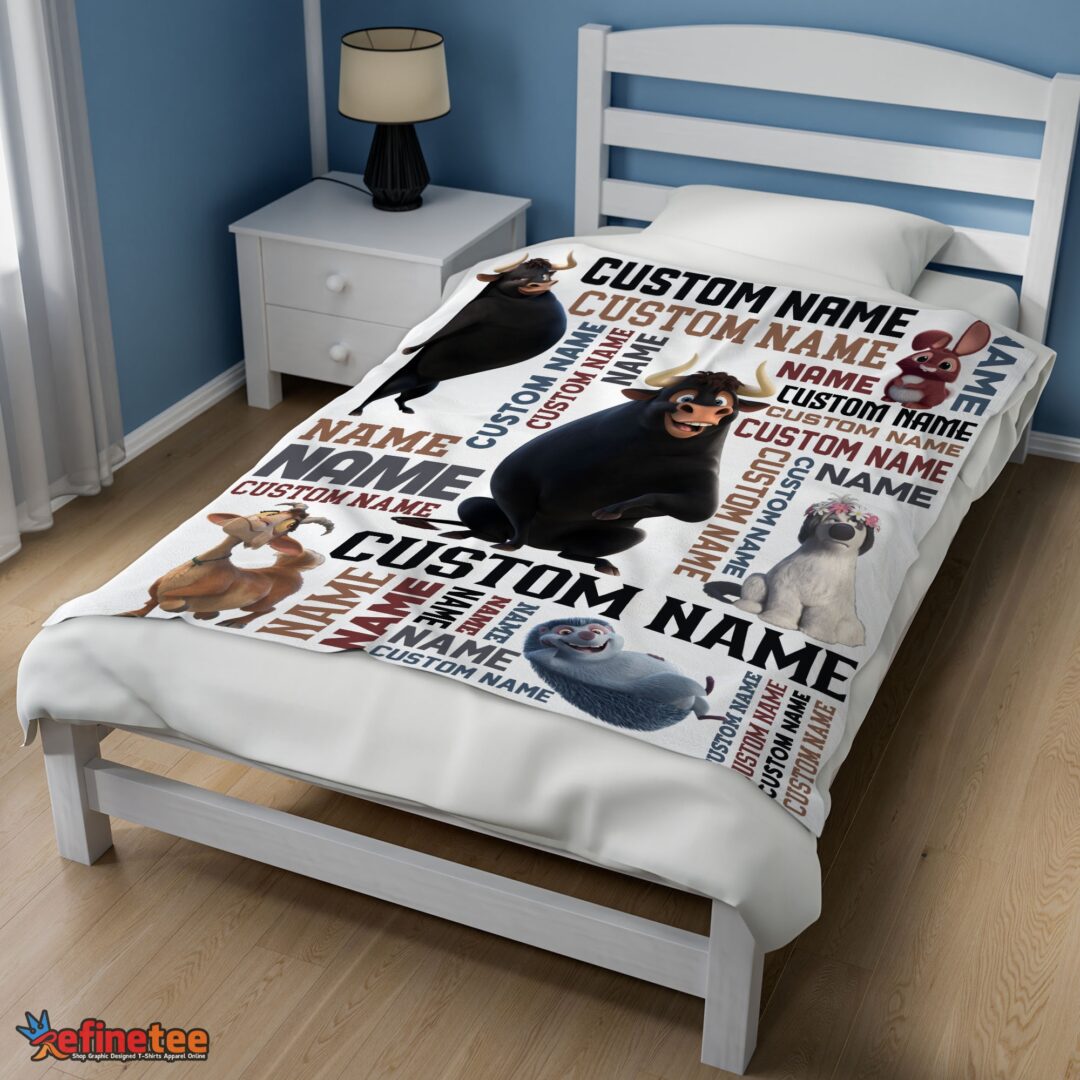 nice-ferdinand-the-bull-and-friends-blanket-fleece-customized-blanket-mk-02 Nice Ferdinand The Bull And Friends Blanket Fleece Customized Blanket - Image 3