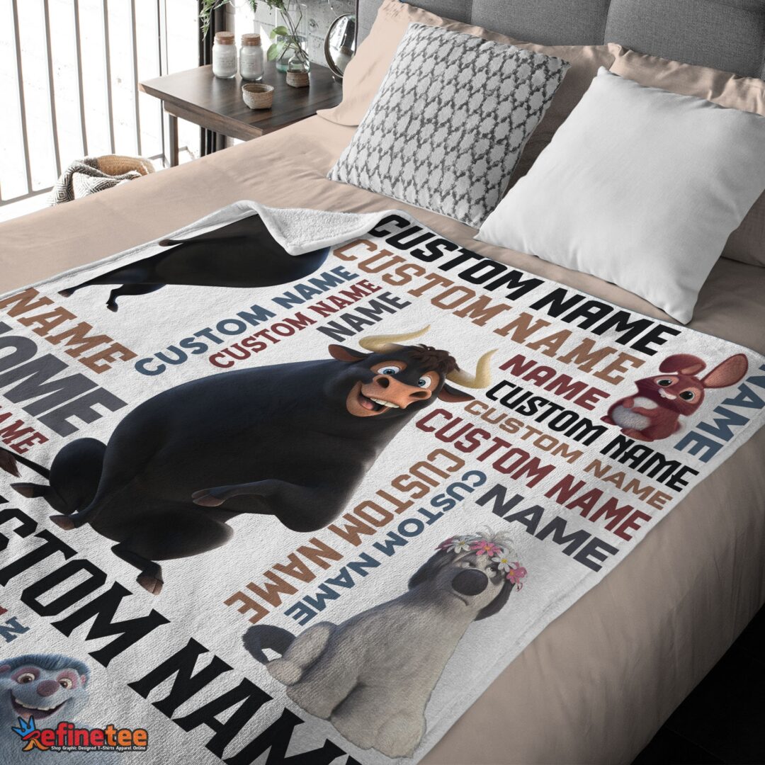 nice-ferdinand-the-bull-and-friends-blanket-fleece-customized-blanket-mk-03 Nice Ferdinand The Bull And Friends Blanket Fleece Customized Blanket - Image 4