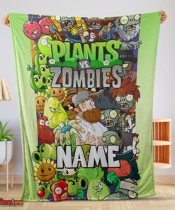 Nice Game Plants Vs Zombies All Character Blanket Fleece Customized Blanket