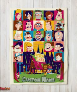 Nice Gravity Falls Mystery Shack Characters Collage Blanket Fleece Customized Blanket
