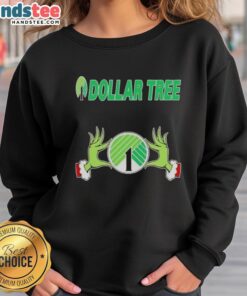 Festive Nice Grinch Hands Love Dollar Tree Christmas Sweatshirt featuring a playful Grinch design for holiday cheer.