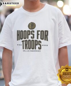 Nice Hoops For Troops Dallas Mavericks Basketball T-Shirt featuring team logo and vibrant colors, perfect for fans.