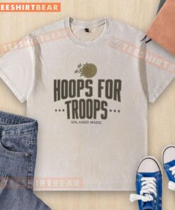 Nice Hoops for Troops Orlando Magic Basketball washed t-shirt featuring team logo and vibrant design for fans.
