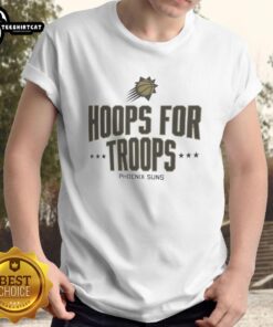 Nice Hoops For Troops Phoenix Suns Basketball T-Shirt featuring a vibrant design, perfect for fans and players alike.