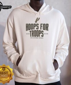 Nice Hoops for Troops San Antonio Spurs basketball hoodie featuring team colors and logo, perfect for fans and supporters.