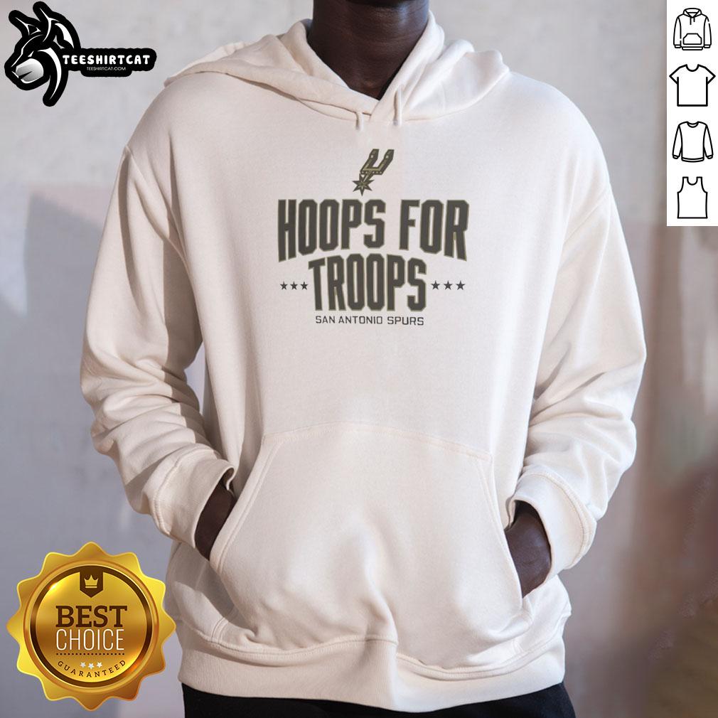nice-hoops-for-troops-san-antonio-spurs-basketball-hoodie Nice Hoops for Troops San Antonio Spurs basketball hoodie featuring team colors and logo, perfect for fans and supporters.