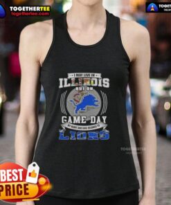 Detroit Lions football tank top design, perfect for game day, showcasing Illinois pride and team spirit.