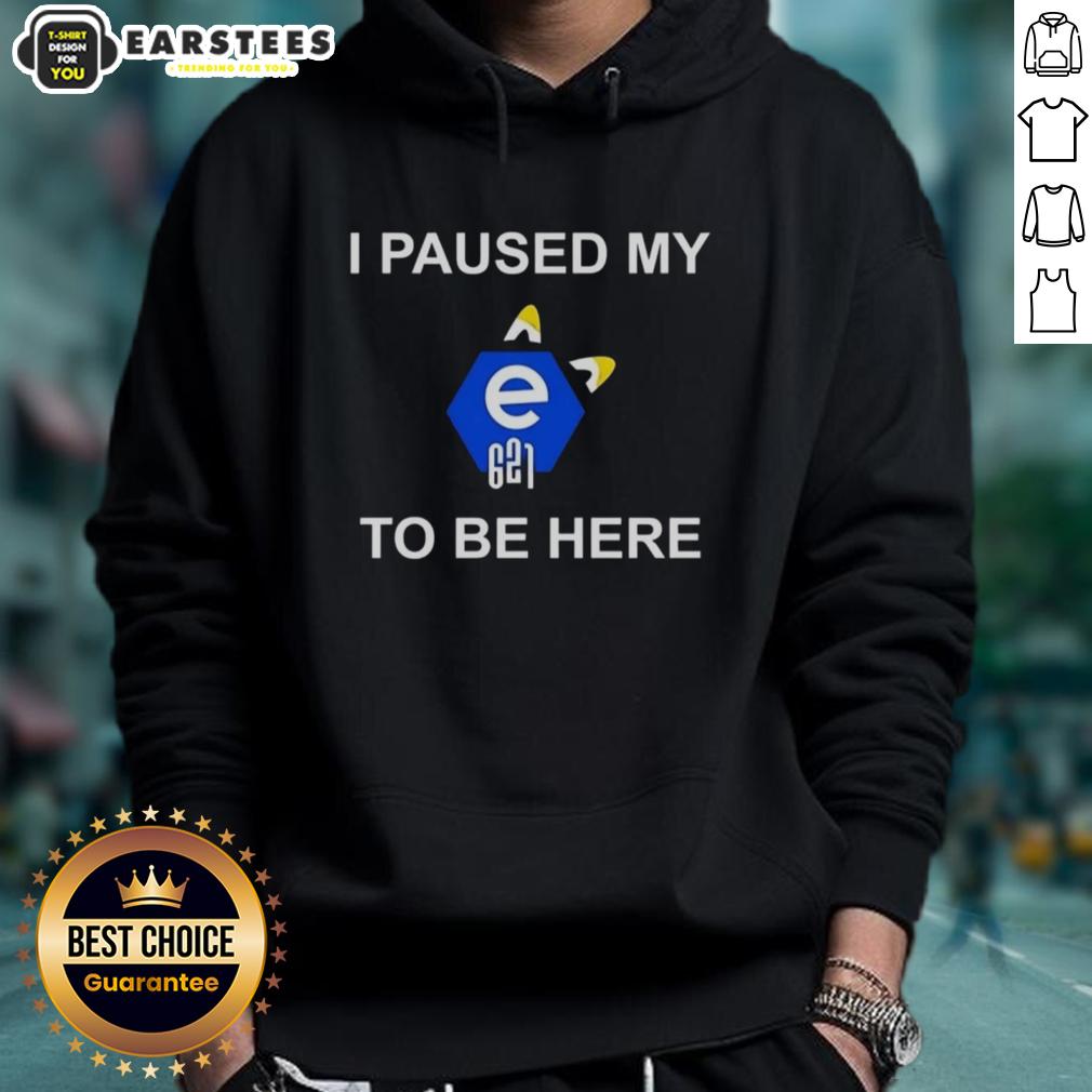 nice-i-paused-my-e621-to-be-here-hoodie Alt Text: Cozy 'Nice I Paused My E621 To Be Here' hoodie displayed on a hanger, perfect for fans of E621 humor and style.