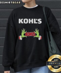Nice Kohl's X Grinch hands Merry Christmas sweatshirt featuring festive design and cozy fit for holiday celebrations.