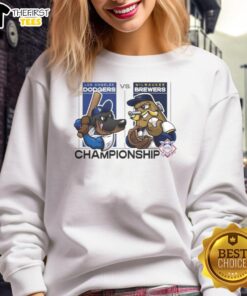 Nice Los Angeles Dodgers Vs Milwaukee Brewers National Championship 2025 Mascot T-Shirt - Image 5