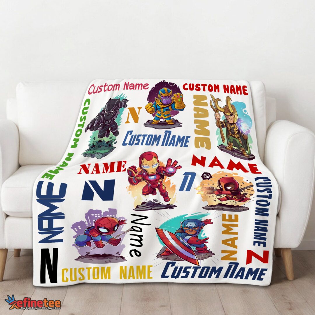 nice-marvel-chibi-heroes-and-villains-blanket-fleece-customized-blanket-mk-01 Nice Marvel Chibi Heroes And Villains Blanket Fleece Customized Blanket - Image 3