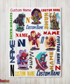 Nice Marvel Chibi Heroes And Villains Blanket Fleece Customized Blanket