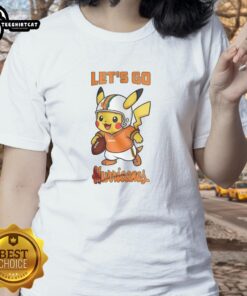 Nice Miami Hurricanes X Pikachu Let's Go Ladies Tee featuring vibrant colors and a playful design for fans and gamers.