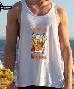 Nice Miami Hurricanes X Pikachu Let's Go tank top featuring vibrant graphics for fans and trainers alike.