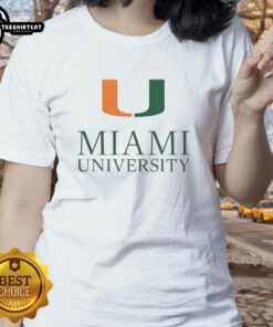 Nice Miami University ladies tee featuring vibrant school colors and stylish design, perfect for casual wear.