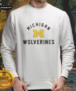 Cozy Nice Michigan Wolverines sweatshirt in blue and maize, perfect for avid fans, showcasing team spirit and style.