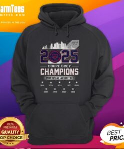 2025 Montreal Alouettes Grey Cup Champions hoodie featuring a stylish city skyline design.