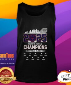 Montreal skyline with a tank top celebrating the Alouettes Grey Cup Champions 2025.