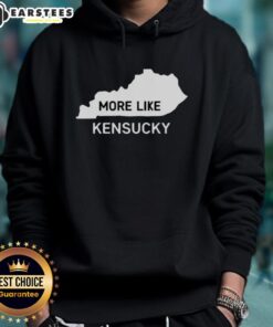 Cozy Nice More Like Kentucky Map Hoodie featuring a colorful graphic of Kentucky's map, perfect for casual style.
