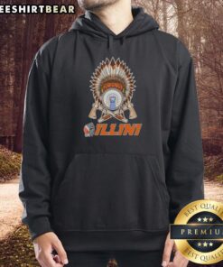 Nice Native American X Illinois Fighting Illini graphic hoodie featuring vibrant design and team colors.