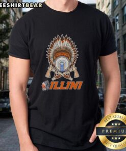 Nice Native American X Illinois Fighting Illini Graphic T-Shirt featuring bold design and vibrant colors for fans.