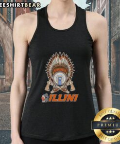Stylish Native American X Illinois Fighting Illini graphic tank top featuring vibrant colors and unique design.