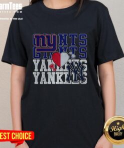 Nice New York Giants NFL and New York Yankees MLB ladies tee for sport lovers, showcasing team pride and style.