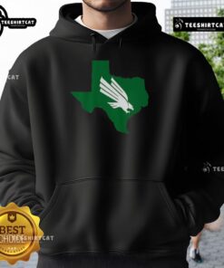 Alt Text: Nice North Texas Mean Green Texas Diving Eagle hoodie design featuring vibrant colors and a stylish logo.