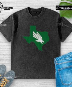 Nice North Texas Mean Green Texas Diving Eagle washed t-shirt showcasing vibrant design and comfortable fit.