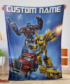 Nice Optimus Prime And Bumblebee Transformers Movie Blanket Customize Blanket